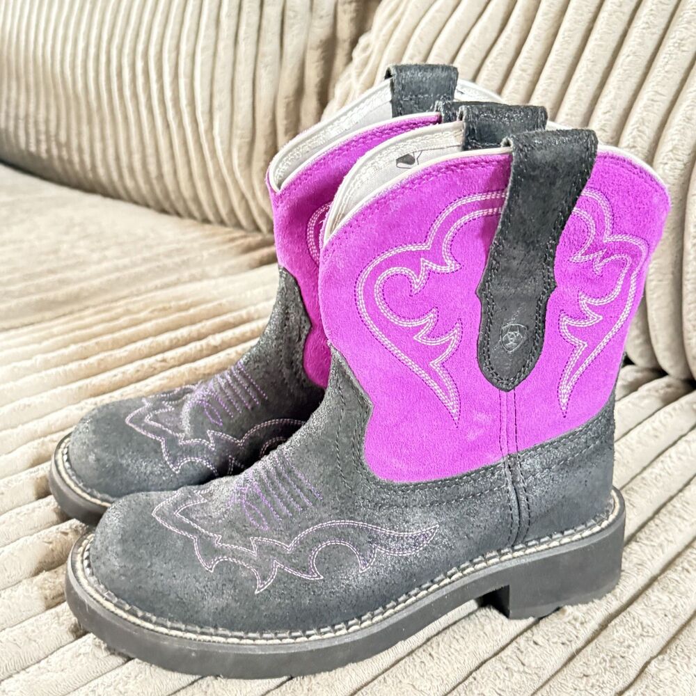Ariat Fatbaby Heritage Harmony Western Boots Purple Black Women’s 6.5B